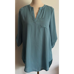Women's Cupid's Diary Teal V-Neck Blouse S